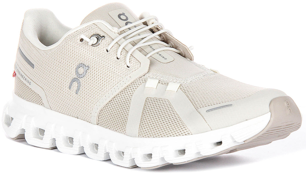 On Running Cloud 6 In Pearl White For Women