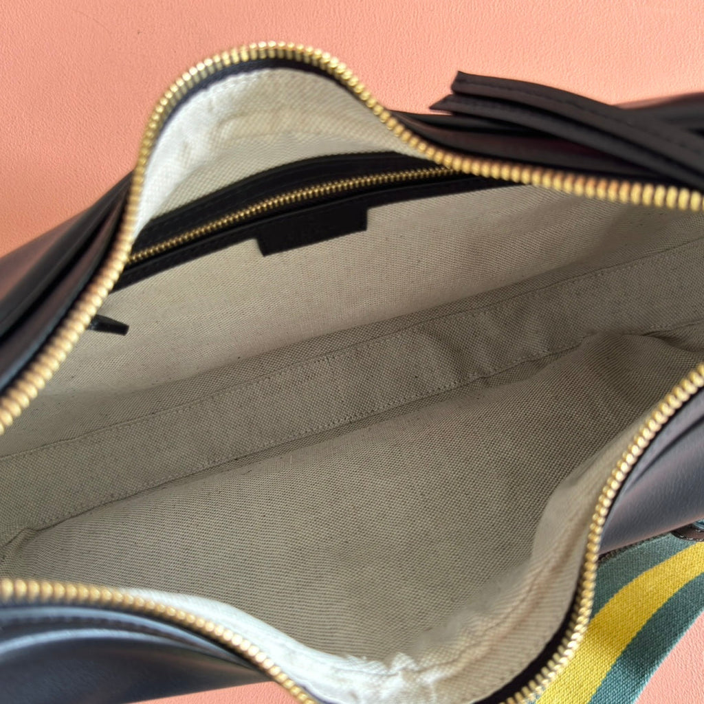 GUCCI 25S ATTACHE SHOULDER BAG 35 CM IN BLACK CALFSKIN